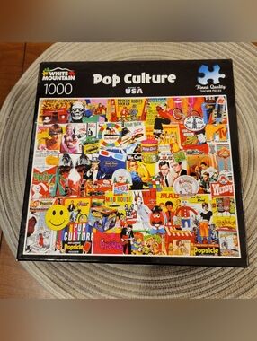 🧩EUC~ WHITE MOUNTAIN "POP CULTURE"  1000 PC JIGSAW PUZZLE